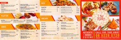 Scanned takeaway menu for 2 Fat Indians