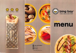 Scanned takeaway menu for Bing Boy Myer Centre