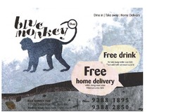 Scanned takeaway menu for Blue Monkey Thai