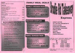 Scanned takeaway menu for Brodie Rd Takeaway Express