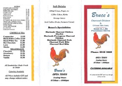 Scanned takeaway menu for Bruce’s Charcoal Chicken