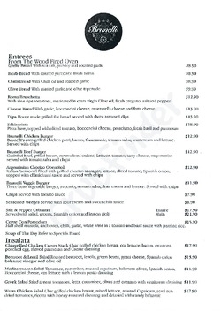 Scanned takeaway menu for Brunelli Cafe