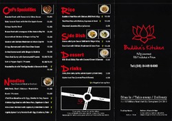 Scanned takeaway menu for Buddhas Kitchen