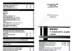 Scanned takeaway menu for Cafe Numero Uno