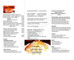 Scanned takeaway menu for Cafe Foro