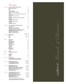 Scanned takeaway menu for Calibre Cafe & Bar
