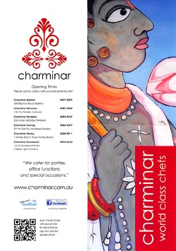 Scanned takeaway menu for Charminar – Norwood