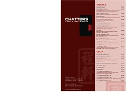 Scanned takeaway menu for Chatters Cafe & Restaurant