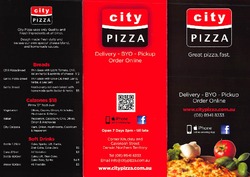 Scanned takeaway menu for City Pizza