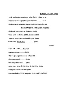 Scanned takeaway menu for Copper Kettle