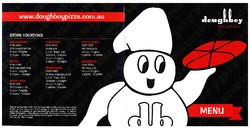 Scanned takeaway menu for Doughboy Pizza Bondi