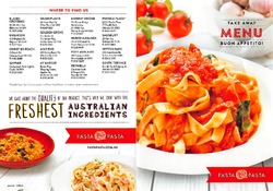 Scanned takeaway menu for Fasta Pasta