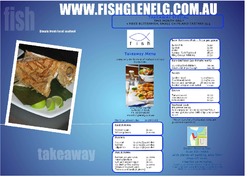 Scanned takeaway menu for Fish Glenelg