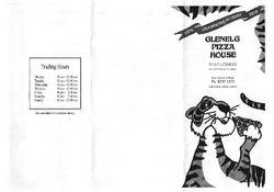 Scanned takeaway menu for Glenelg Pizza House