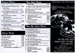Scanned takeaway menu for Golden Orchid Restaurant