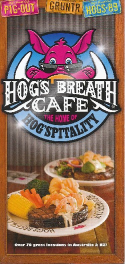 Scanned takeaway menu for Hog’s Breath Cafe