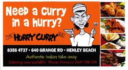 Scanned takeaway menu for The Hurry Curry Bar