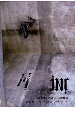 Scanned takeaway menu for Inc Cafe/Restaurant