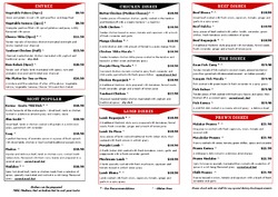 Scanned takeaway menu for Indian Affair Restaurant