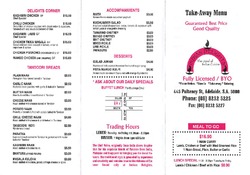 Scanned takeaway menu for Indian Delights
