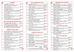 Scanned takeaway menu for Indian Hut – Hornsby