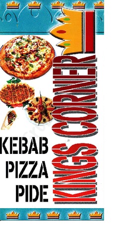Scanned takeaway menu for Kings Corner Kebab Pizza Pide