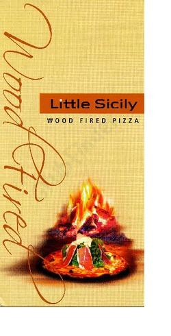 Scanned takeaway menu for Little Sicily Wood Fired Pizza