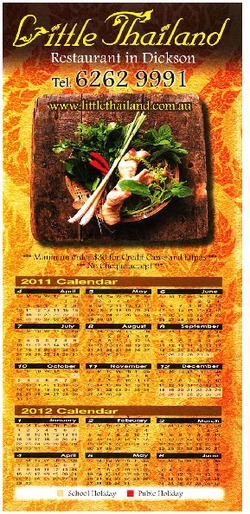 Scanned takeaway menu for Little Thailand Restaurant