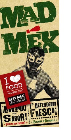 Scanned takeaway menu for Mad Mex – Darlinghurst