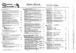 Scanned takeaway menu for Mamma Carmela Cafe Pizzeria