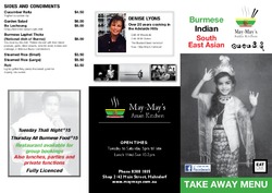 Scanned takeaway menu for May May’s Kitchen