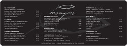 Scanned takeaway menu for Mongers
