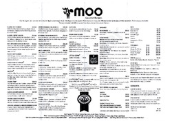 Scanned takeaway menu for Moo Gourmet Burgers