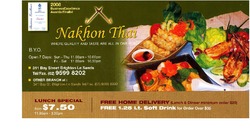 Scanned takeaway menu for Nakhon Thai Restaurant