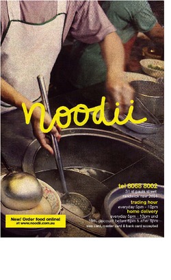Scanned takeaway menu for Noodii