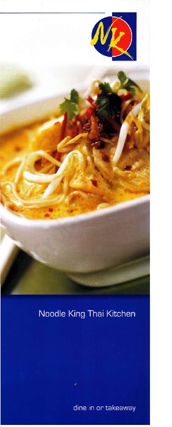 Scanned takeaway menu for Noodle King Bondi Beach