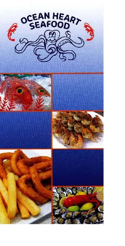Scanned takeaway menu for Ocean Heart Seafood