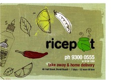 Scanned takeaway menu for Ricepot