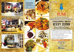 Scanned takeaway menu for Rumi Palace