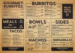 Scanned takeaway menu for Salsa’s Fresh Mex