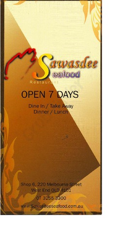 Scanned takeaway menu for Sawasdee Seafood