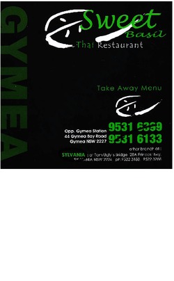 Scanned takeaway menu for Sweet Basil Thai Restaurant