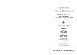 Scanned takeaway menu for Thai Garden Restaurant