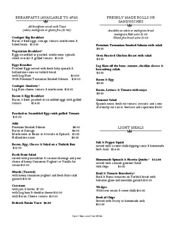 Scanned takeaway menu for Fannie Bay Coolspot
