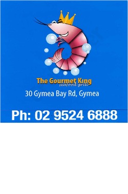 Scanned takeaway menu for The Gourmet King Seafood Grill