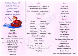 Scanned takeaway menu for The Haven Seafood & TakeAway