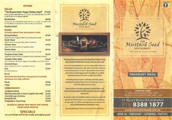 Scanned takeaway menu for The Mustard Seed Restaurant