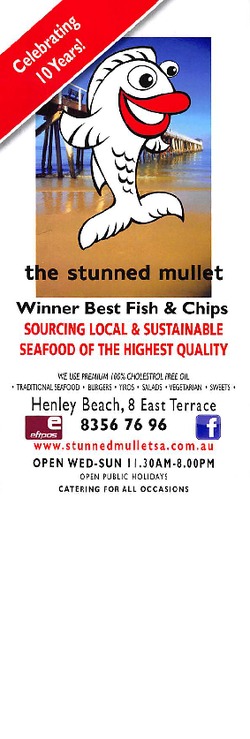 Scanned takeaway menu for The Stunned Mullet