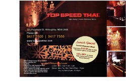 Scanned takeaway menu for Top Speed Thai