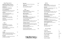 Scanned takeaway menu for Trinitas Thai